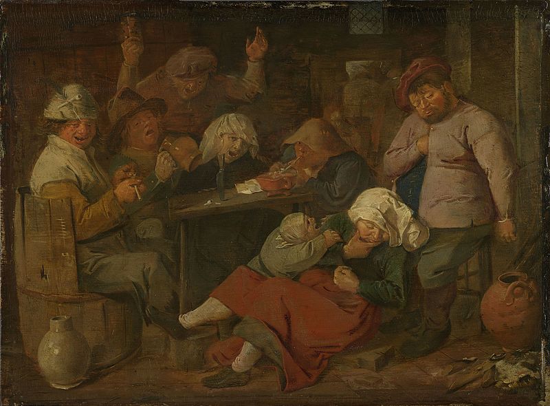 Самооборона та закон. Заїжджий двір з п'яними селянами. Adriaen Brouwer, 1625–1626. Фото: wikimedia.org