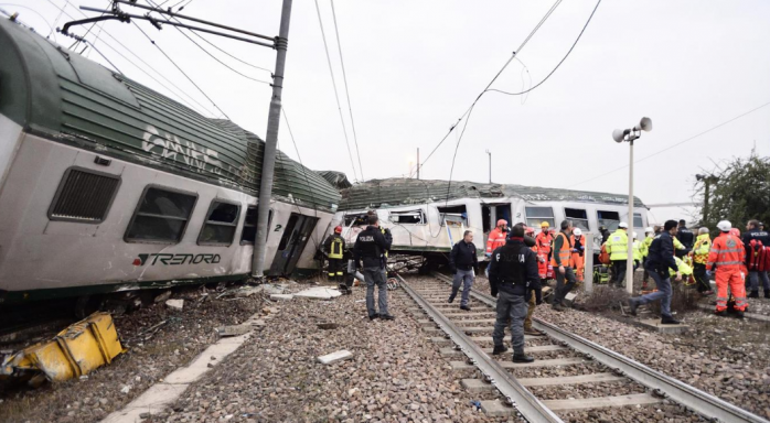 Авария поезда в Милане. Фото: La Stampa