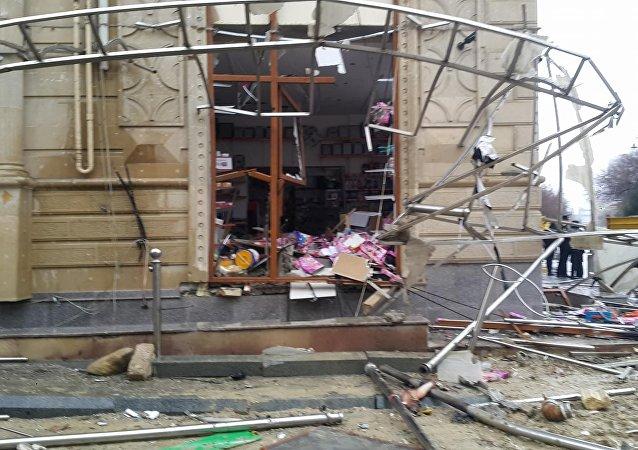 На месте взрыва в Баку. Фото: Report