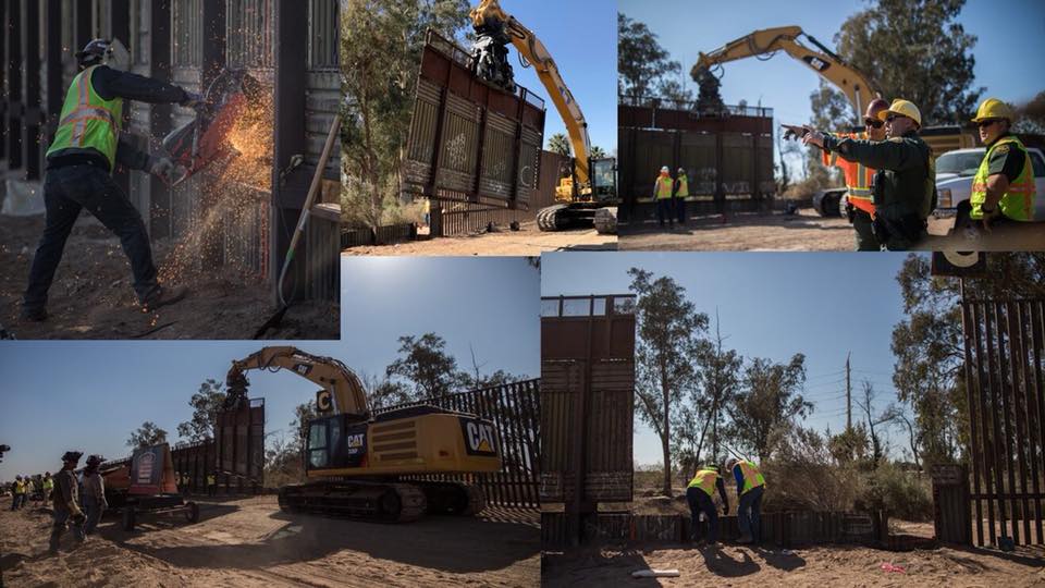 Строительство стены на границе между США и Мексикой. Страница Дональда Трампа в Facebook