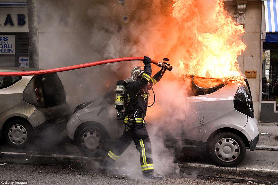 Фото: столкновения в Париже, фото: dailymail