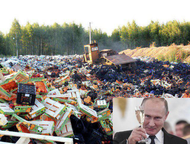 Знову чавитимуть їжу бульдозером? Держдума дозволила Путіну забороняти іноземні товари і застосовувати «інші заходи»