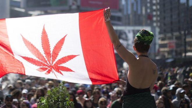 На одном из митингов в Канаде за легализацию марихуаны, фото - BBC