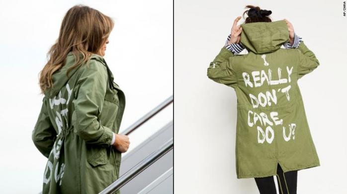 Надпись на куртке жены Трампа спровоцировала скандал, фото: CNN