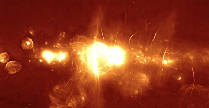 Снимок центра нашей галактики, сделанный радиотелескопом MeerKAT, фото: SKA South Africa