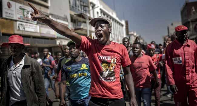 Протесты в Зимбабве, фото: Channels TV