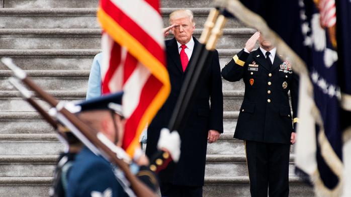Дональд Трамп на військових урочистостях, фото: RT
