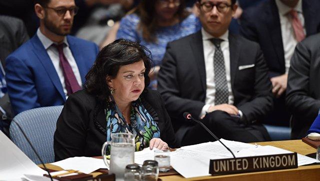 Постпред Великої Британії при ООН Карен Пірс на засіданні Ради Безпеки ООН, фото - Reuters