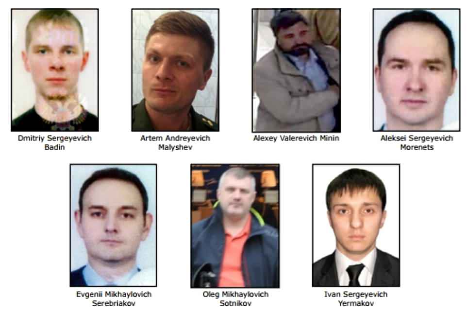 Фото: Семеро шпигунів Росії зі списку Мін'юсту США