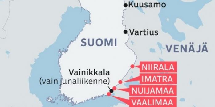 На юго-востоке Финляндии закрыли пограничные пункты, инфографика: Yle