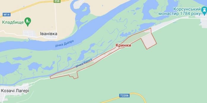 Россияне сосредоточили усилия на Крынках, фото: Google Maps