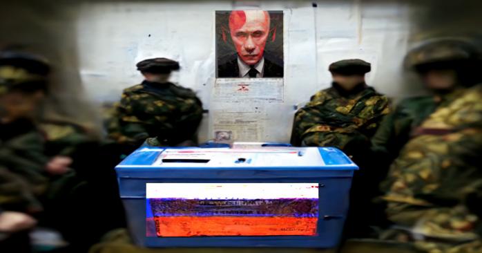 Рашисты готовятся к проведению «выборов путина» на ВОТ, фото: Midjourney