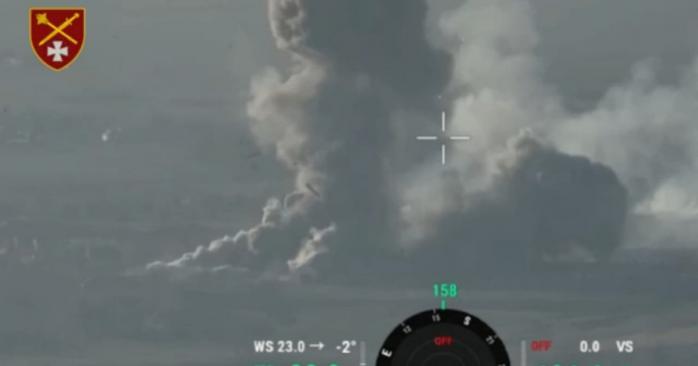 Работа украинской артиллерии, скриншот видео