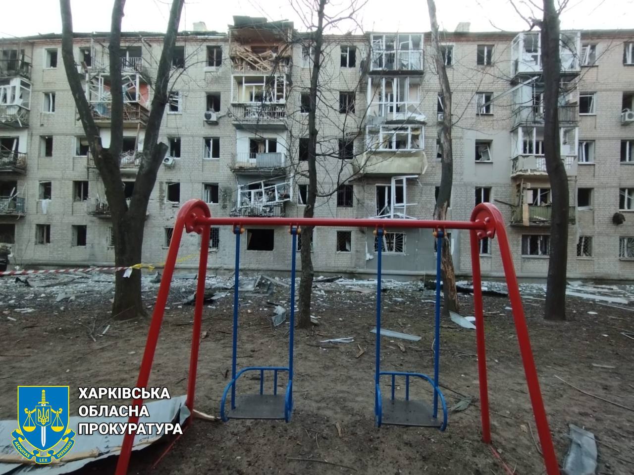 Руйнування у Харкові після російського бомбардування. Фото: прокуратура