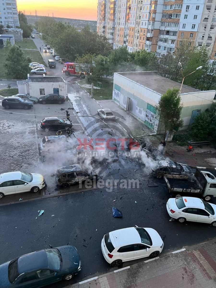 Наслідки атаки на Бєлгород. Фото: російські Telegram-канали