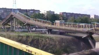 Террористы взорвали еще один мост в Горловке (ВИДЕО)