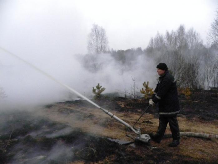 На Чернігівщині четвертий день гасять пожежу на торфовищі (ФОТО)