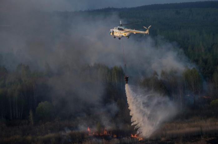 Пожежники зупинили поширення вогню в Чорнобильській пущі