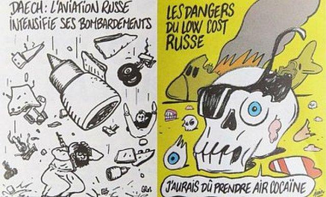 Charlie Hebdo вийшов із карикатурою на катастрофу російського лайнера в Єгипті (ФОТО)