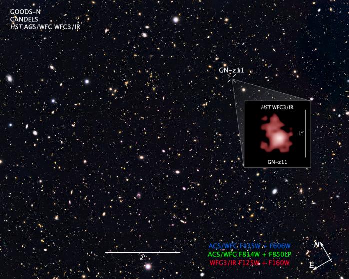 Хаббл нашел отдаленную галактику, установив космический рекорд (ВИДЕО)