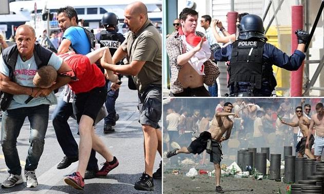 Массовые потасовки английских и российских фанатов в Марселе: полиция применяет водометы (ВИДЕО)