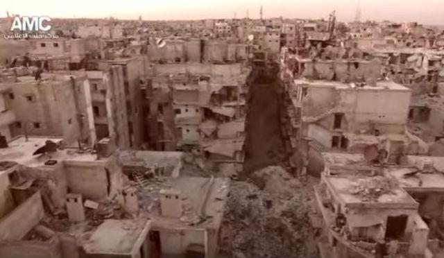 Раньше здесь был город. Видео разрушенного бомбежками Алеппо с воздуха