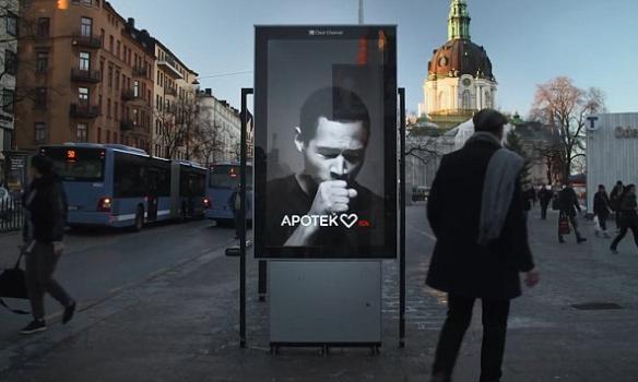 В Швеции появился интерактивный билборд, который кашляет от сигаретного дыма (ВИДЕО)