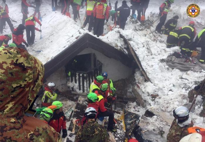 Жертв сходження лавини на готель в Італії вже 24 (ФОТО)