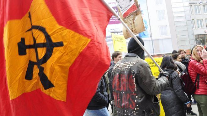 Конференцию в Мюнхене сопровождал митинг левых с георгиевскими лентами и флагами ЛНР (ФОТО)