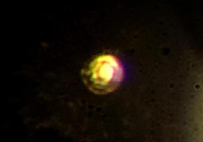 Образец металлического водорода под микроскопом