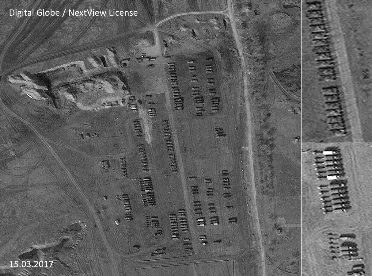 Спутниковые снимки танков под Бугаевкой / Bellingcat