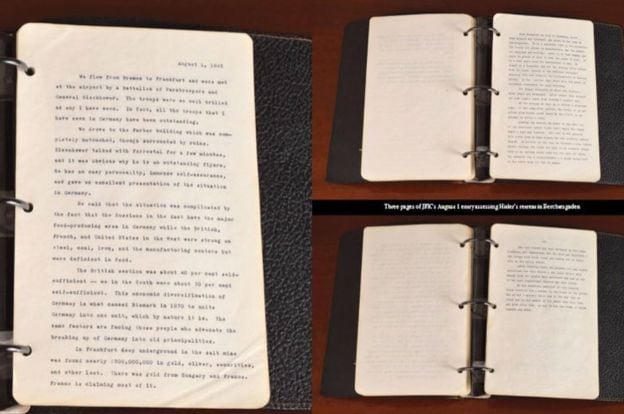 Фото страниц дневника Кеннеди / ВВС 
