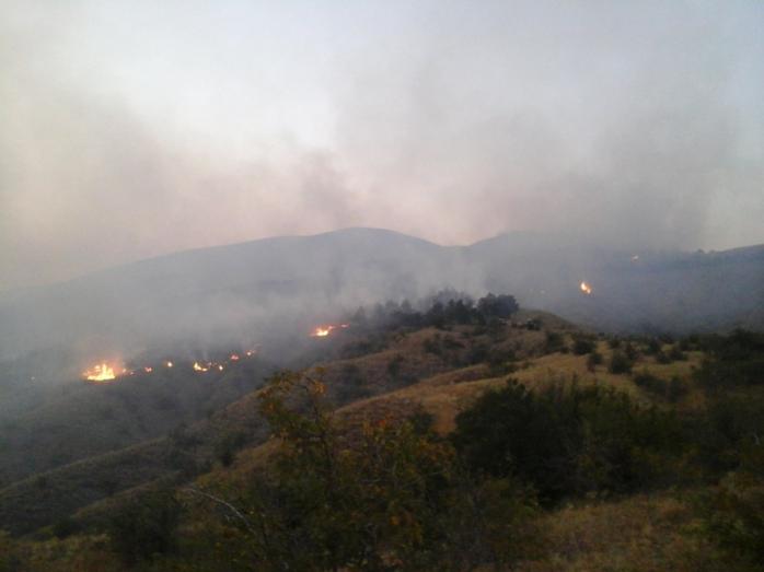 В Крыму под Судаком третий день бушует масштабный лесной пожар (ФОТО)