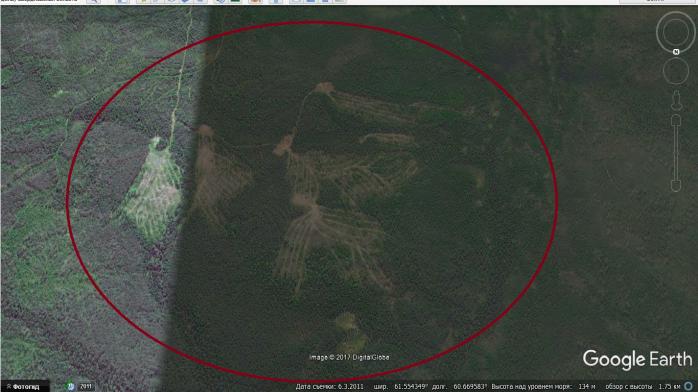 В районе перевала Дятлова обнаружен гигантский таинственный геоглиф (ВИДЕО)