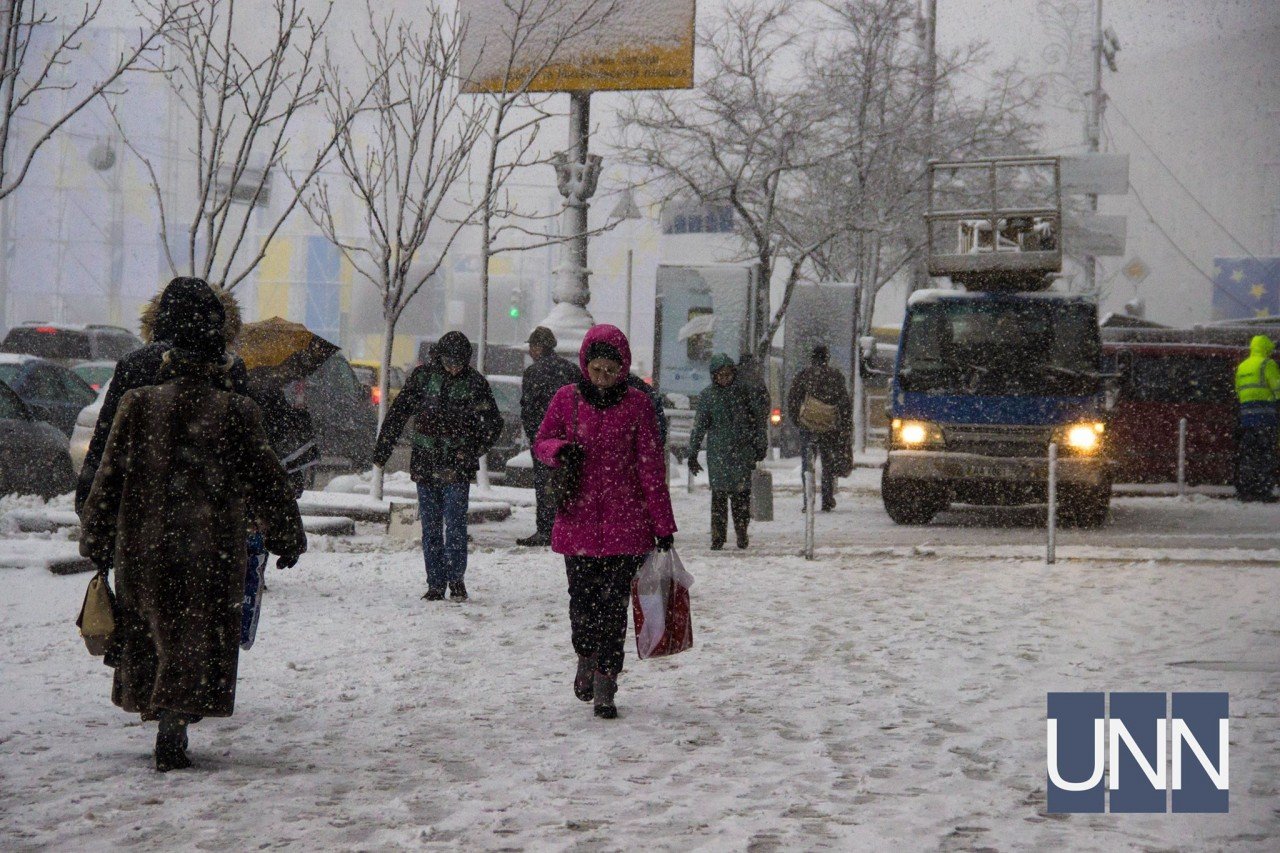 Снег в Киеве. Фото: УНН