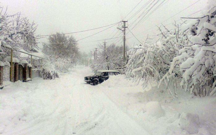 Снігопади в Одеській області. Фото: Думська