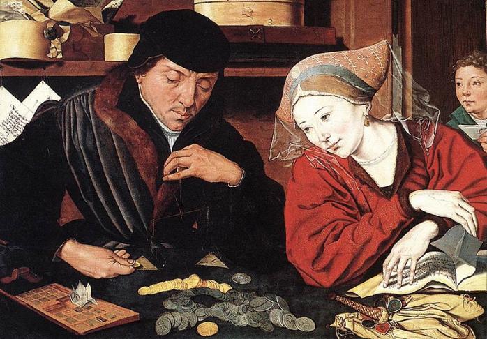 Возврат долгов - как вернуть долг при разводе? Маринус ван Реймерсвале. Банкир и его жена. 1539. Фото: wikimedia.org