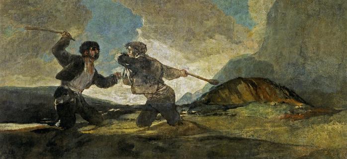 Франсиско Гойя. Поединок на дубинах. 1819–1823. wikipedia.org