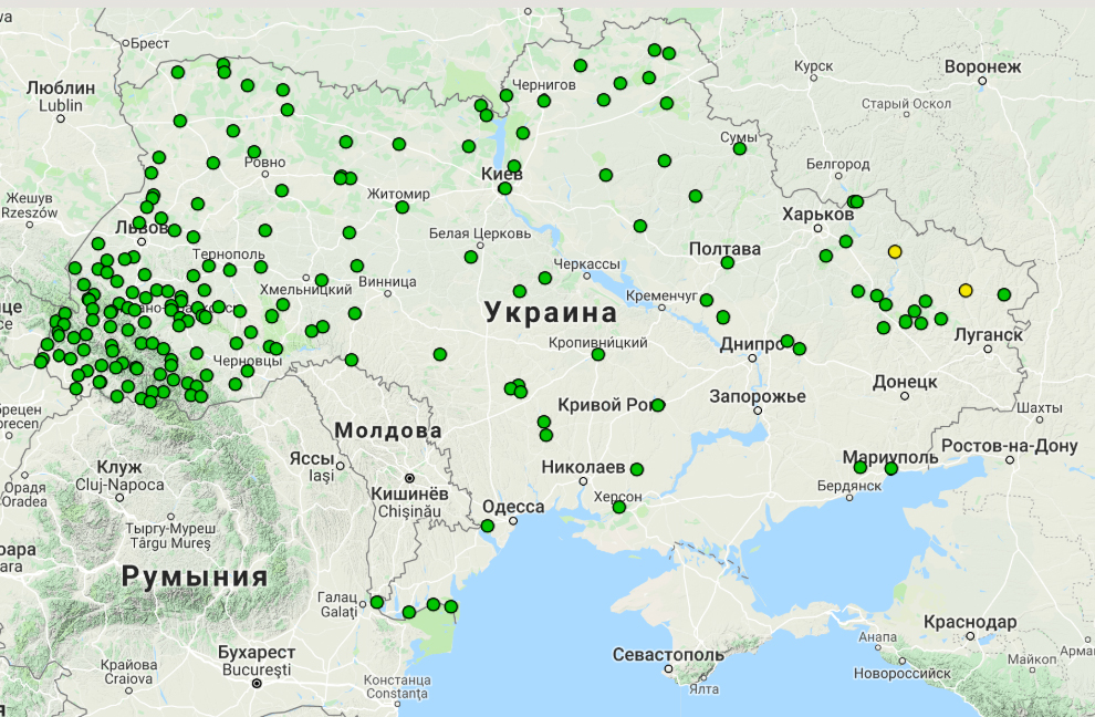 Карта: Укргидрометцентр