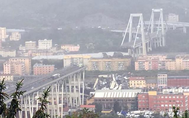 Обвал моста в Генуе. Фото: ilpost.it