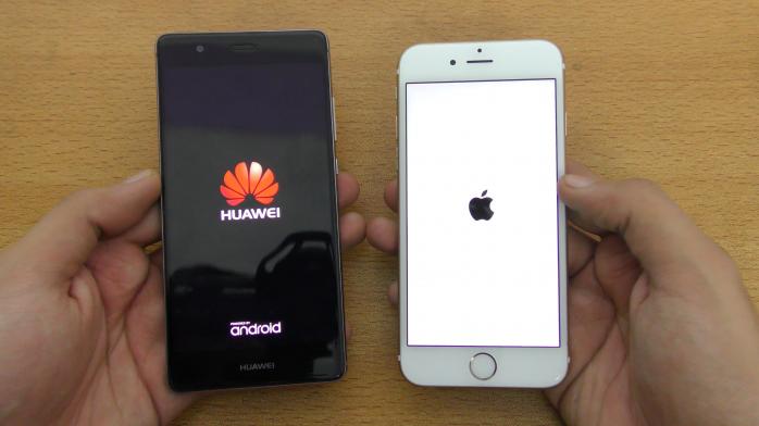 Телефоны Huawei и iPhone, фото: YouTube