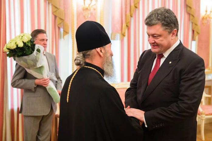 Митрополит Онуфрій та президент Порошенко, фото — Інформатор