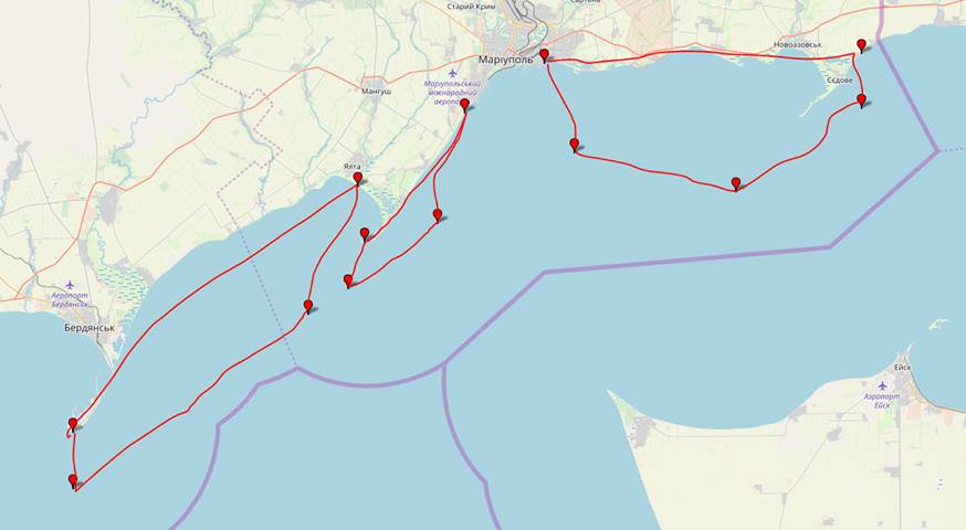Запрещенные ВСУ районы стрельб в Азовском море на всю зиму