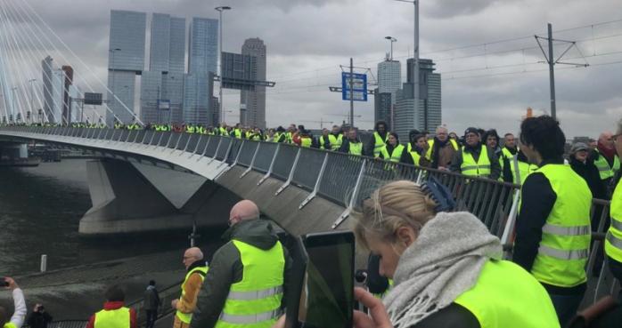 Протести "жовтих жилетів" у Нідерландах. Фото: Twitter
