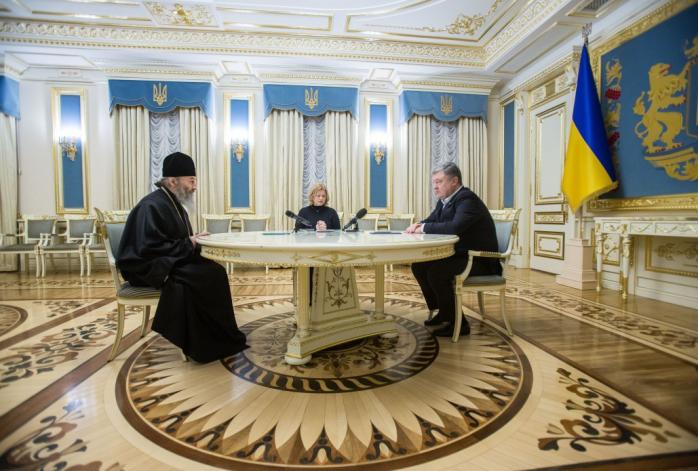 Митрополит Онуфрій і Петро Порошенко. Фото: president.gov.ua