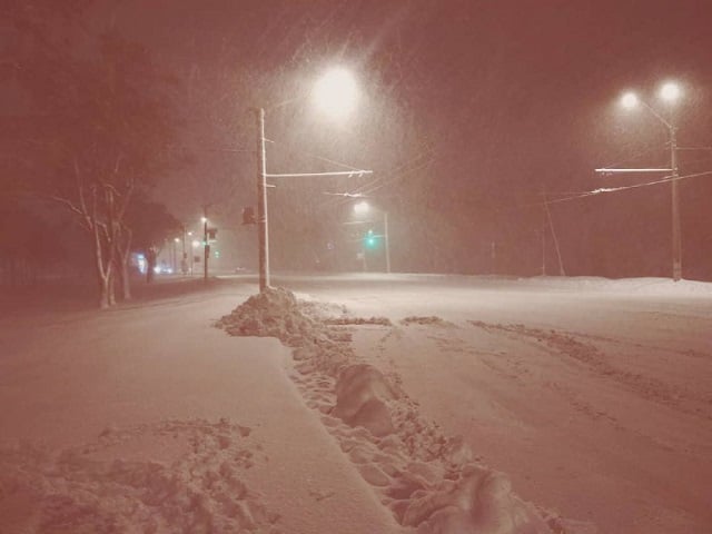 Снег в Кропивницком. Фото: Сегодня