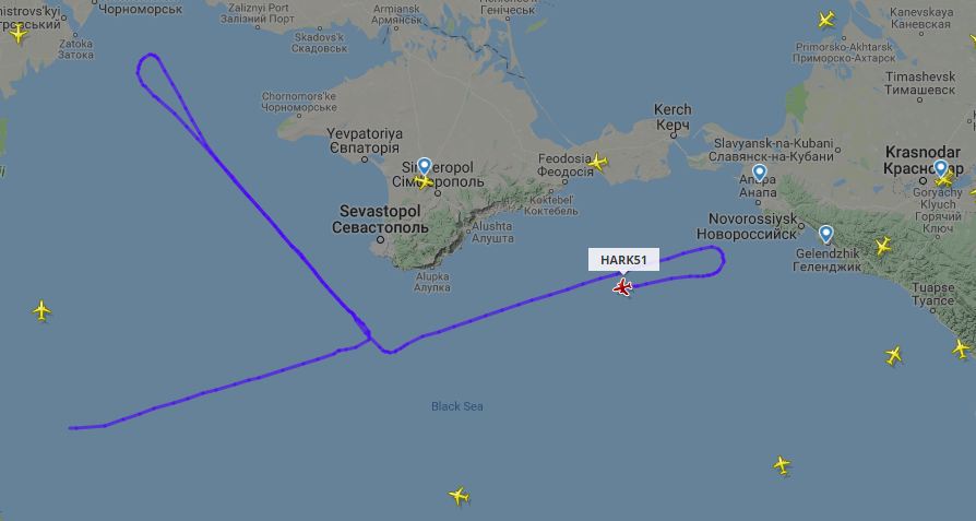 Патрулирование Крыма. Фото: flightradar24.com