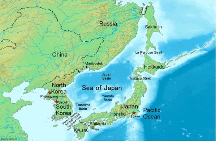 Японское море на карте, фото — Википедия