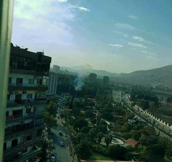 Взрыв в Дамаске. Фото: Sarwar в Twitter
