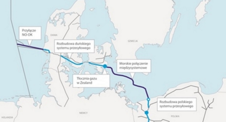 Будівництво газогону Baltic Pipe. Карта: gaz-system.pl/materiały prasowe
